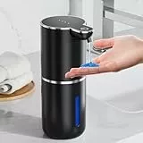 Fantictas Automatischer Seifenspender, elektrischer Flüssigseifenspender, USB wiederaufladbar, 4 Stufen verstellbar, 380 ml Wandhalterung, geeignet für Badezimmer/Küche/Geschirrspülmittel, Schwarz