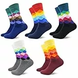 Stynice 5 Paar Bunte Lustige Socken Herren 43-46 - Witzige Baumwollsocken für Männer Frauen - Funny Baumwolle Motiv Socks Kuschelsocken