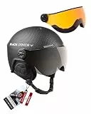 Black Crevice Skihelm Arlberg mit 2 Visier, Carbon schwarz/grau, S/M