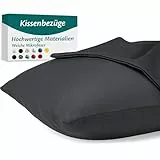 Kissenbezug 40 x 80 – Mikrofaser Oeko-TEX Zertifiziert – Anthrazit – 2er Set Kopfkissenbezug für Kissen 40x80 Weich & Atmungsaktiv – Kissenbezüge Hypoallergen Waschbar mit Verdecktem Reißverschluss