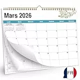 AEYAKA Kalender 2025 2026 Wandkalender, 21 cm x 30 cm, A4 Planer 14 Monate November 2025 - Dezember 2026, Monatlicher Hängender mit Ferienübersicht, Französisch