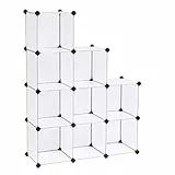 SONGMICS Kunststoffschrank, Kleiderschrank, Badezimmerregal, Schuhregal, Weiß, 93 x 31 x 123 cm, LPC115S