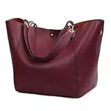 Pahajim Henkeltaschen Desigual Handtasche Damen Ledertasche Damen Shopper Damen Groß Tote Schultertaschen Kunstleder Wasserdichte Tasche Umhängetasche Geschenk Für Frauen(Fuchsie)