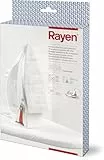 Rayen | Bügelsohlenschutz | Bügelsohle | Schutz für Stoffe | Verbesserte Dampfzirkulation | Verstärkte Halterung | Silikonanpassung | Hitze- und Blendungsschutz, Weiß