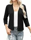 Aottori Strickjacke Damen Kurz Elegant Bolero Festlich Cardigan Kurze Jacke Bolerojacke 3/4 Ärmel Leichte Sommerjacke Kurzjacke Jäckchen für Abendkleider