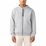 Dickies Herren Kapuzenpullover mit durchgehendem Reißverschluss, Thermofutter, Meliert, grau, Large