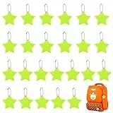 URAQT Sicherheits Reflektor Anhänger, 24 Stück Stern Reflektor Kinder, Wasserdicht Reflektoren Anhänger, Reflektierende Schlüsselanhänger, Kinder Reflektoren für Schultasche Rucksack Radfahren