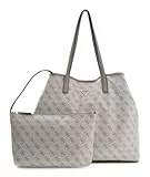 GUESS Schultertasche Shopper Eco Victtoria Large 2 In 1 Tote Dark Taupe Logo