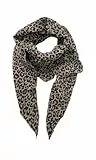 FASHION YOU WANT XXL Tuch Musselin Tuch Damen Leo Dreieck Made Italy 195 x 72 cm für alle Jahreszeiten geeignet Halstuch leoprint Schal Baumwolle (S09)