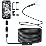 Romon Endoskopkamera mit Licht, 1080P HD Endoskop Kamera Handy mit Licht Wasserdichtes IP67 Kein WLAN Erforderlich Inspektionskamera Kanal-Kamera Handy mit 8 LED Licht für Smartphone Tablet(10M)