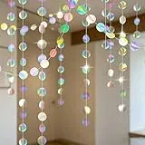 4 Stück Girlande Papier Irisierende - 52Ft Hängenden Garland Circle Dots Geburtstagsdeko für Frozen Meerjungfrau Unterwasserwelt Baby Shower Fasching New Year Party Deko