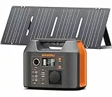 SinKeu Tragbare Powerstation mit 60 W Falt-Solarpanel, 296 Wh Solargenerator mit 230 V AC-Ausgang, 300 W Reine Sinuswelle, LED-Leuchte, Lithium-Akku für Camping, Notstrom & Off-Grid