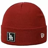 New Era MLB Dodgers Team Cuff Beanie Strickmütze Wintermütze Umschlagmütze Damen/Herren - mit Umschlag Winter Herbst-Winter - One Size rot