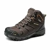 NORTIV 8 Herren Outdoorschuhe Wanderstiefel Trekking Wanderschuhe Wasserdicht Mid Kletterschuhe Bergsteigen Hiking Boots Armadillo Serien,Size 43,Braun Schwarz,160448_M-E