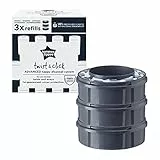 Tommee Tippee Windeleimer Nachfüllkassetten für Twist & Click, nachhaltiger antibakterieller GREENFILM, 3er Pack