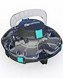 WINNY POOL CLEANER Winny 200 Poolroboter, Poolsauger kabellos mit Akku, 80 Min. Laufzeit, für Aufstellpools bis 60 m², Doppelfiltration, Automatisches Parken,Kompakt Leicht(Schwarz-Marine)