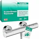 hansgrohe Ecostat Element - Duschthermostat Aufputz mit EcoStop+, Duscharmatur mit Sicherheitssperre (SafetyStop) bei 40° C, Thermostat für die Dusche, Mischbatterie für 1 Verbraucher, Chrom, 13346000