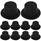 JOINPAYA Schwarze Mini-Zylinder 10 Stück Miniatur-Zylinder Aus Kunststoff Zauberhüte Für Diy-Schneemann-Dekoration Partyzubehör Weihnachten Geburtstag Hochzeit Familientreffen 6 5 Cm