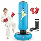 QPAU Boxsack für Kinder, hoher 168 cm, Geschenke für Jungen und Mädchen im Alter von 6–12 Jahren zum Üben von Karate, Taekwondo, MMA und zur Linderung von Pent-Up-Energie bei Kindern