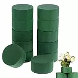 Torribaly 10 Stück Blumensteckschaum Set, Steckschaum für Blumen, Steckschwamm für Blumen, Steckmasse Steckmoos für Blumen, Wasserabsorbierender Blumensteckmasse Blumenschwamm, Runde 8 * 4cm
