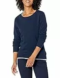 Amazon Essentials Damen Fleece-Sweatshirt zum Überziehen mit Rundhalsausschnitt (In Übergröße erhältlich), Marineblau, L