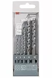 wolfcraft Steinbohrer-Set HM-bestückt, Ø 4-10 mm, 5-tlg. I 8450000 I Für Bohrungen in Mauerwerk, Kunst- und Naturstein