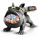 Huhote Französische Bulldogge Figuren Statue, Bulldogge Tablett Deko, Hund Skulptur Schlüsselschale für Wohnzimmer, Eingangsbereich, Büro, Schreibtischdekoration (Schwarz)