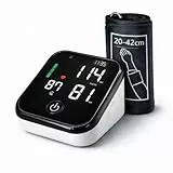 IEA Medical Blutdruckmessgerät Oberarm - Kratzfestes LED-Display, Präzise Messung, 2x99 Speicher, Arrhythmie-Warnung, Ampel-Farbskala, Manschette 22-42cm, USB-C
