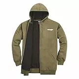 Wrangler Kapuzenpullover für Herren, groß und groß, Thermofutter, mit Reißverschluss, Olivgrün / Schwarz, 4X