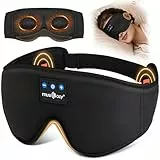 MUSICOZY 3D Schlafmasken Kopfhörer, 100% Verdunkelung, Schlafkopfhörer, Bluetooth-Augenmaske mit Kopfhörern zum Schlafen, Reisen, Nickerchen, Entspannen, Meditieren (Tief)