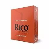 Rico by D'Addario Saxophon Blätter | Hochpräzise gefertigt | Alt Saxophon Blätter 2 Stärke | 10er-Packung | Warmer voller Ton | Angenehmes Spielgefühl