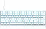 TMKB T98SE Mechanische Gaming Tastatur, LED, Zifferntasten, Typ-C-Datenkabel, Anti-Ghosting, 98 Tasten Tastatur mit Red Linear Switch, US Layout für PC Windows Gamer Typist, Weiß