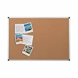 Bi-Office Korktafel Maya Mit Aluminiumrahmen und Hochwertiger Naturkorkoberfläche, Pinnwand, 90 x 60 cm
