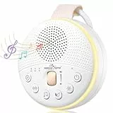 Easy@Home White Noise Maschine Baby - Tragbare Einschlafhilfe mit 34 beruhigenden Klängen Weißes Rauschen, Naturgeräusche & Schlaflieder Soundmaschine mit Nachtlicht Timer & USB-Aufladung