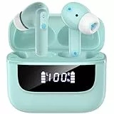 Bluetooth Kopfhörer in Ear, 6 Mikrofone ENC Noise Cancelling für Klarere Anrufe, Kopfhörer Kabellos Bluetooth 5.4 HiFi Tiefer Bass, USB C Kopfhörer, 48 Std, LED, IPX7 Wasserdicht Sport Ohrhörer Blau