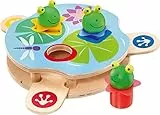 Selecta 62072 Saltino, Frosch-Katapult, Motorikspielzeug aus Holz