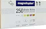 magnetoplan Static Notes, 250 Stk., farbig sortiert | BxH 200x100 mm | Elektrostatische Haftnotizen für Moderation & Präsentatio