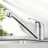 Rehomthy Wasserhahn Küche, Küchenarmatur 360° Schwenkbar, Einhebel Mischbatterie Küche, Spültischarmatur Küche mit Keramikkartusche, Edelstahl, Chrom