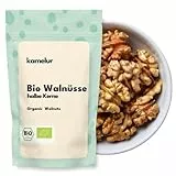 Kamelur 1kg ganze BIO Walnüsse ohne Schale, unbehandelte Walnusskerne aus Italien - Rohe und Naturbelassene Walnusshälften aus der Region Kampanien