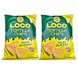 2x Loco Snacks Tortilla Chips Salsa Jalapeño 100g | Würzig & knusprig | Perfekt zum Dippen | Trendige Neue Luciano Chips
