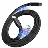 Magtame Magnetisches USB C zu USB C Kabel 3.3ft / 1m, 60W Schnelllade Coiled Typ C Kabel, organisierte Anti-Tangle Flach geflochtene Datensynchronisierung Ladekabel