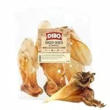 DIBO Rinderohren mit Muschel, 5er-Beutel, der kleine Naturkau-Snack oder Leckerli für Zwischendurch, Hundefutter, Qualitätskauartikel ohne Chemie