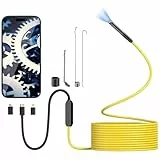 Aopick Endoskopkamera mit Licht, 1080P WiFi Endoskop-Kamera Handy mit Licht Wasserdichtes Ip67 Inspektionskamera mit 6 Einstellbaren LED Licht für Android & iOS, Tablet (9.84Fuß/3M) Gelb