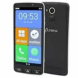 Olympia NEO+ schwarz Seniorenhandy | Senioren Smartphone mit großem Display & Notruftaste | Extra einfache Bedienung | Seniorenhandy mit Whatsapp | Android 15 | Senioren Handy 4G LTE |Seniorenhandys