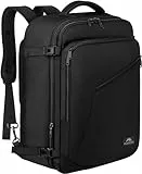 MATEIN 40L Reiserucksack Handgepäck Flugzeug, Erweiterbar 50x35x20cm Herren Cabin Bag Leichtgewicht Reise Rucksack Damen Schulrucksack Carry On Travel Backpack für Business, Arbeit, Schwarz