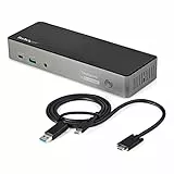 StarTech.com USB-C USB-A Dock - Hybrid Universal Triple Monitor Laptop Docking Station DP & HDMI 4K 60 Hz - 85W PD, GbE (DK31C3HDPDUE)