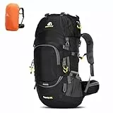 Lixada Wanderrucksack, 50 l, mit Schutzhülle, wasserdicht, ultraleicht, für Bergsteigen, Klettern, Trekking, Sport, Reisen, Camping