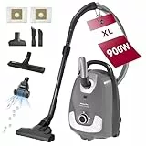 Akitas C11 Pet 900W Staubsauger mit Beutel – inkl. zusätzlicher Turbo-Tierhaarbürste, 7 m Netzkabel & 10 m Arbeitsradius, verstellbare Saugkraft, große Kapazität, für Harte Böden & Teppiche