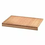 axentia Holzbrett in Braun, großes Schneidebrett mit praktischer Saftrille, Bambusbrett mit hoher Schnittfestigkeit, messerschonende Schneideplatte leicht zu reinigen, 56 x 38.5 x 5.5 cm