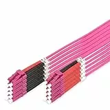 DIGITUS DK-2533-02-4 – Glasfaserkabel OM4 – 5 Stück – 2 m – LC zu LC – Duplex LWL Kabel – 1 / 10 / 40 / 100 Gbit/s – MM Multimode Glasfaser LAN Kabel – Fasertyp: 50/125 µ – Violett (Violet)